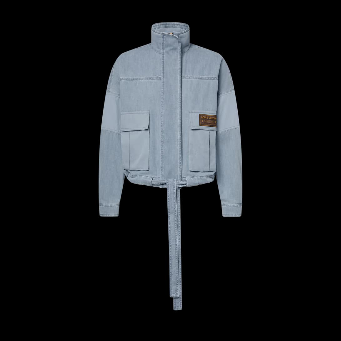 Utility Pocket Washed Denim Jacket — front
